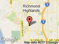 Map of RICH'S CAR CORNER at 16004 AURORA AVE N, Shoreline, WA 98133