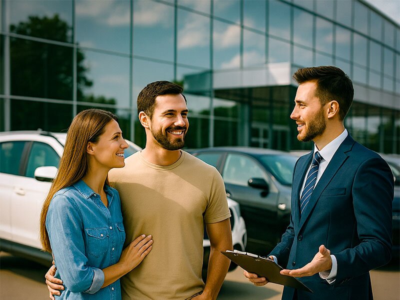 Couple Shopping for Cars