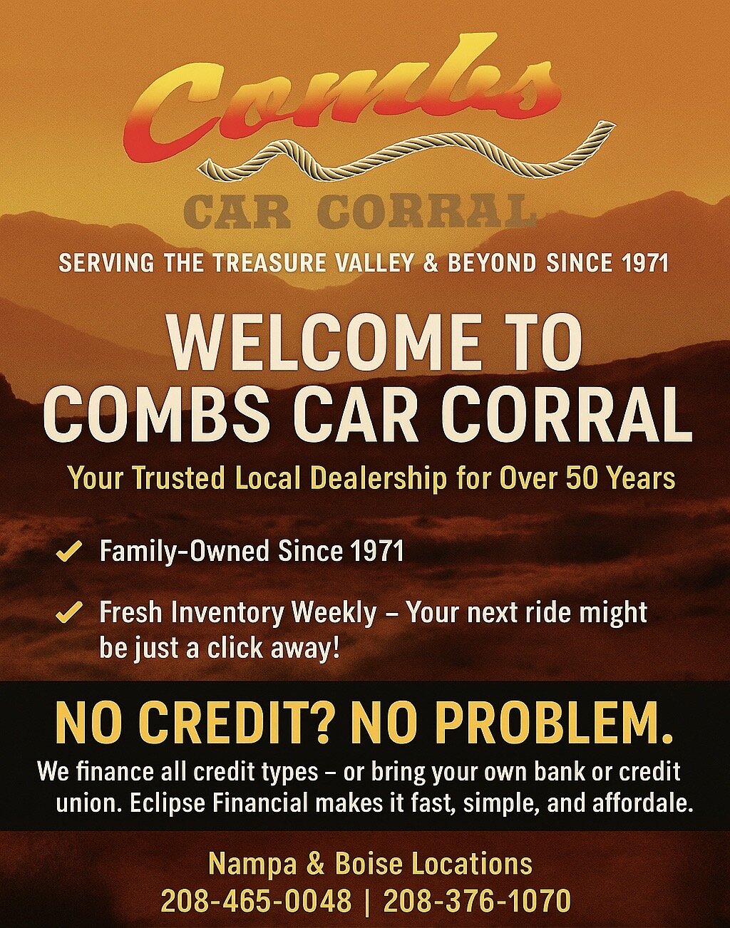 Combs Car Corral Promo