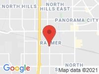 Map of LA Cars Repo Warehouse INC at 7825 Sepulveda Blvd., Van Nuys, CA 91405