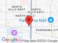 Map of Happy Auto Group at 15725 Roscoe Blvd, North Hills, CA 91343