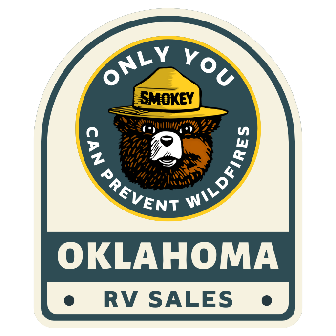 Woman making a call in her RV