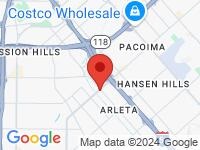 Map of Arleta Motors at 14034 Van Nuys Blvd, Arleta, CA 91331