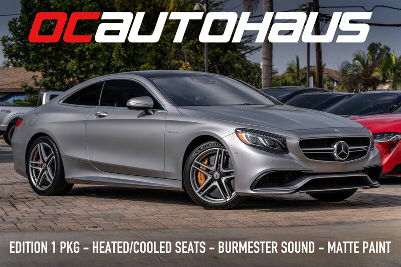 2015 Mercedes-Benz S 63 AMG Coupe  Edition 1 Magno Alanite Gray Bengal Red Carbon Ceramic Breaks Burmester 3D Sound - Photo 1 - Westminster, CA 92683