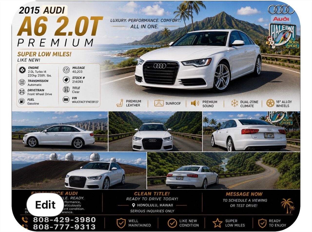 2015 Audi A6 2.0T FWD multitronic Premium's photo