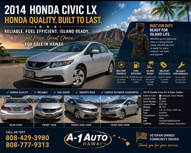2014 Honda Civic LX  RELIABLE GAS SAVER! Sedan