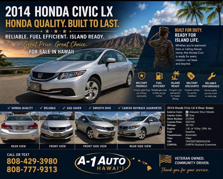 2014 Honda Civic LX LX 4dr Sedan CVT