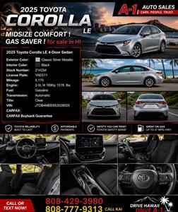 2025 Toyota Corolla LE  MIDSIZE COMFORT ! GAS SAVER ! - Photo 2 - Honolulu, HI 96818