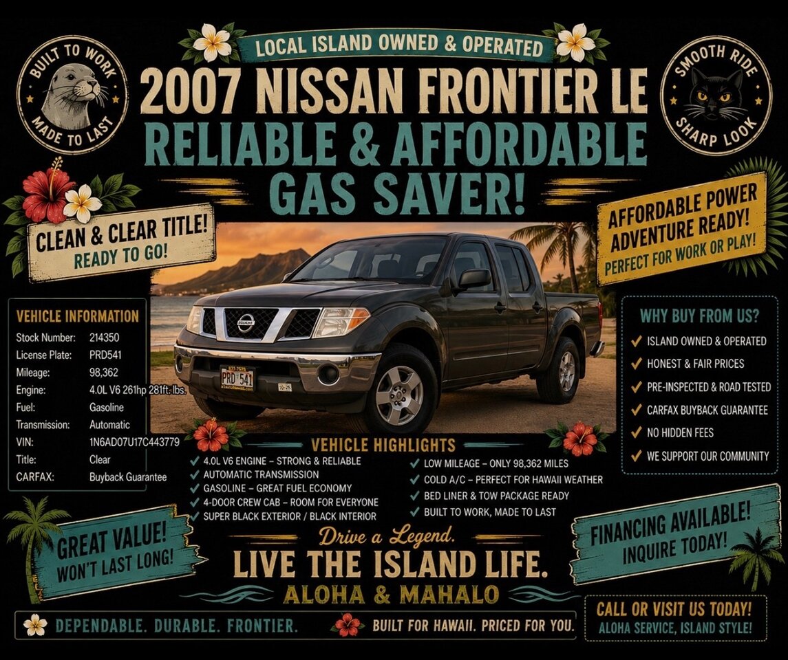2007 Nissan Frontier LE Crew Cab 4X2 AT's photo