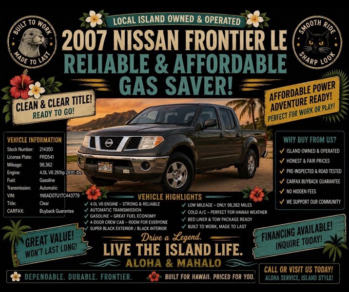 2007 Nissan Frontier LE LE 4dr Crew Cab 5.0 ft. SB