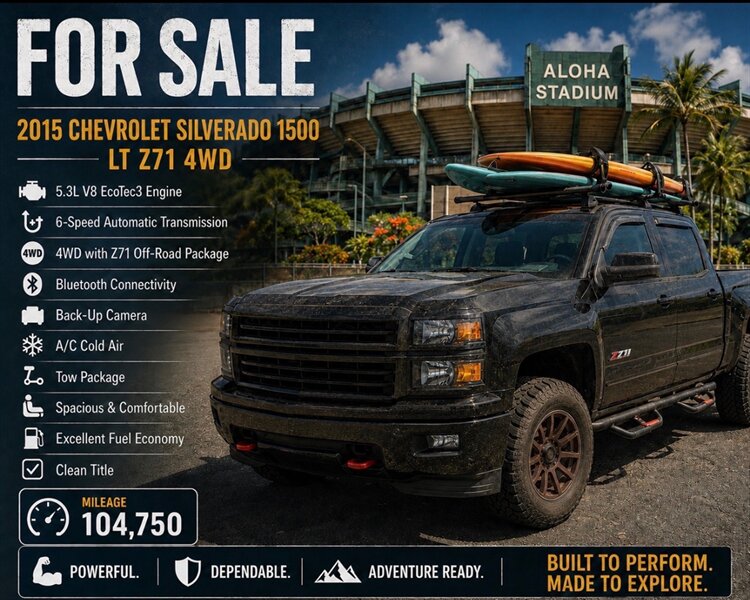2015 Chevrolet Silverado 1500 LT  4 WHEEL DRIVE MONSTER !