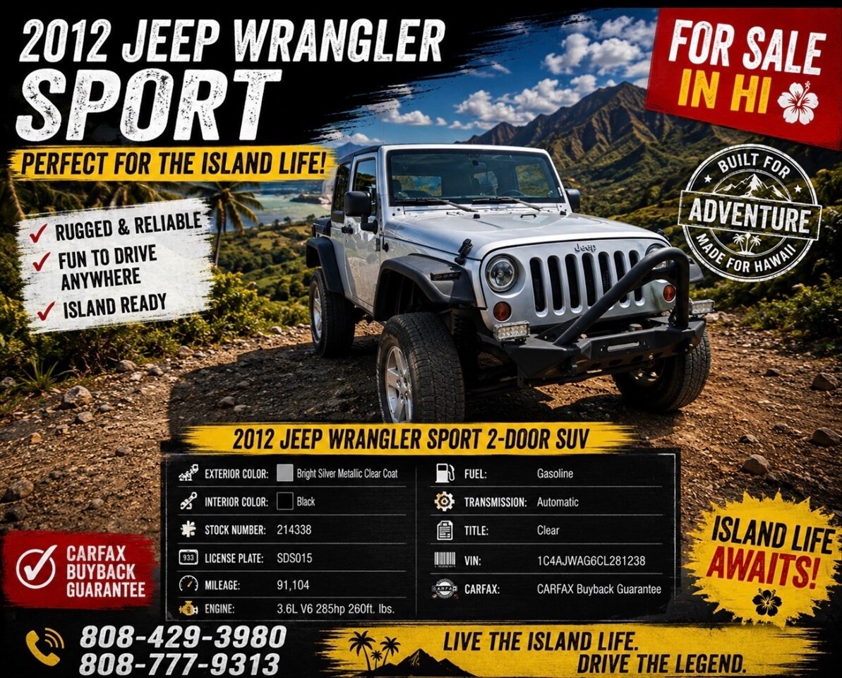 2012 Jeep Wrangler Sport  PERFECT FOR THE ISLAND LIFE! - Photo 1 - Honolulu, HI 96818