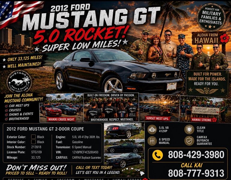 2012 Ford Mustang GT Premium RARE FIND! GT 2dr Fastback