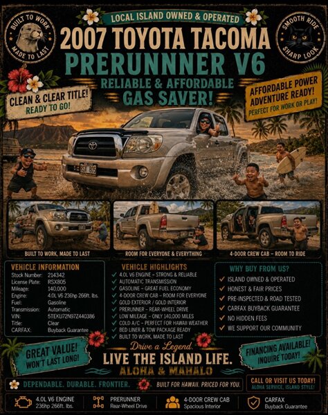 2007 Toyota Tacoma PreRunner V6   - Photo 1 - Honolulu, HI 96818