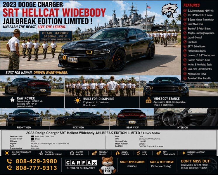 2023 Dodge Charger SRT Hellcat Widebody  JAILBREAK EDITION LIMITED !