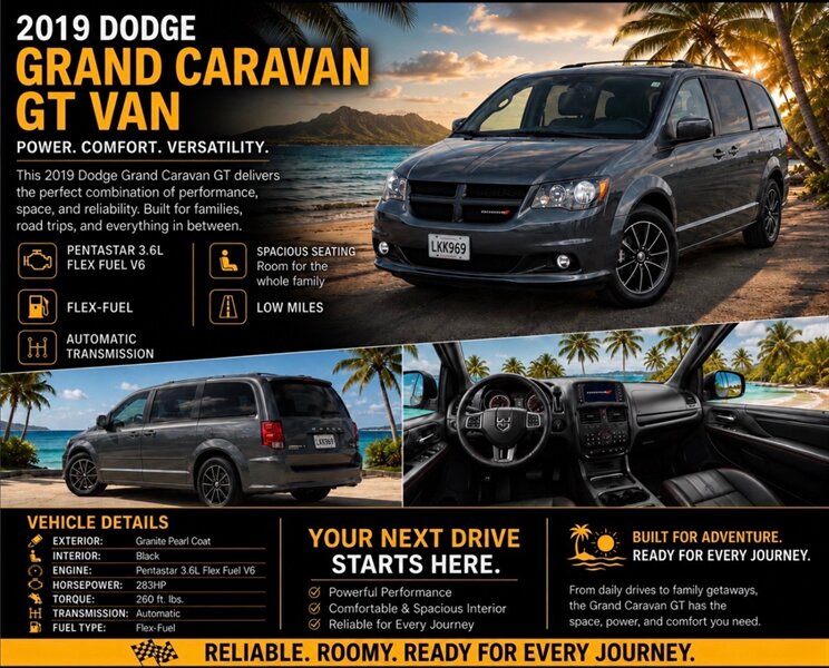 2019 Dodge Grand Caravan SXT  STOW & GO SEATING FOLDS FLAT !  COSTCO TIME ! SXT 4dr Mini-Van