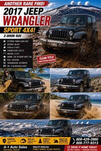 2017 Jeep Wrangler Sport 4X4! ANOTHER RARE FIND ! - Photo 2 - Honolulu, HI 96818