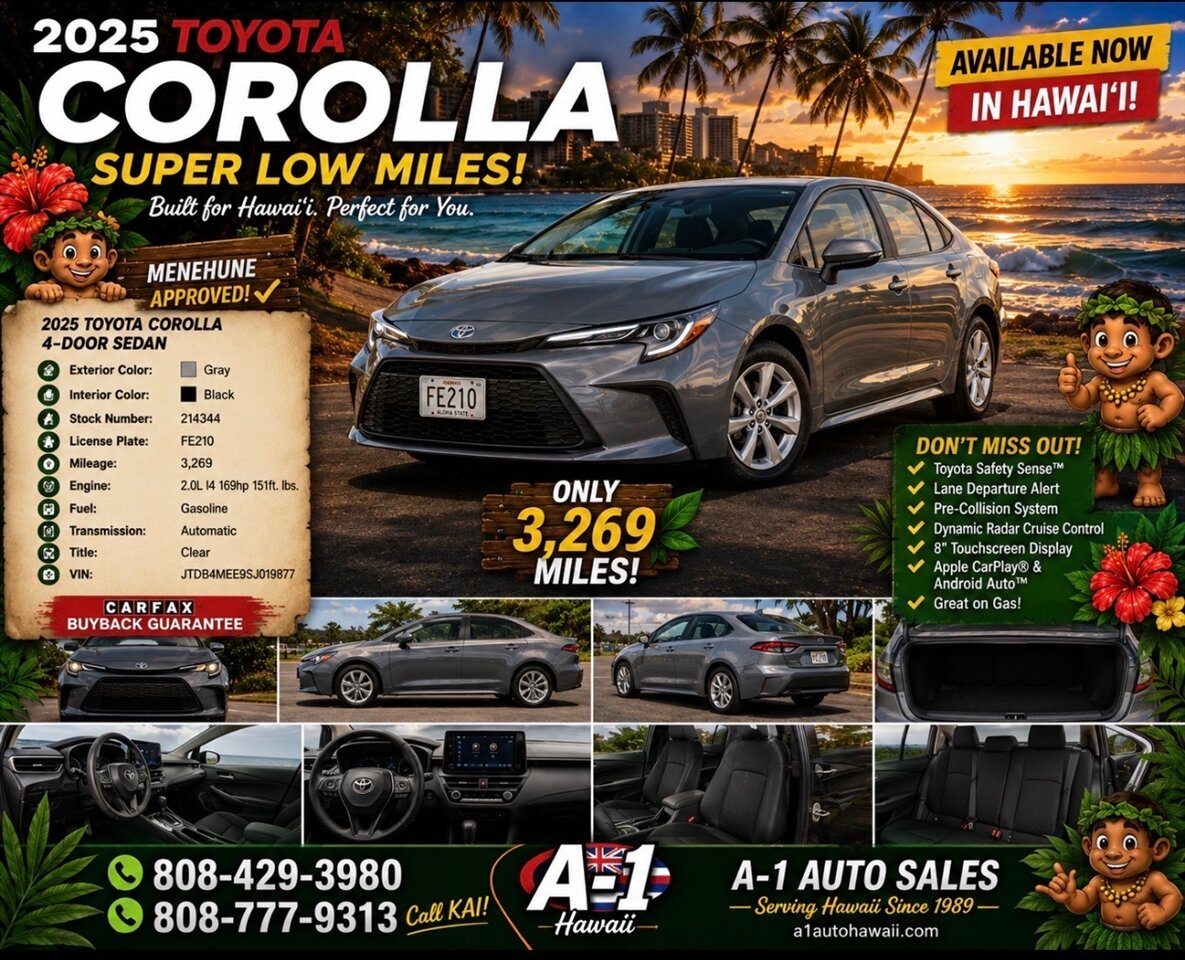 2025 Toyota Corolla  SUPER LOW MILES! - Photo 1 - Honolulu, HI 96818