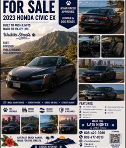 2023 Honda Civic Sport  RELIABLE & AFFORDABLE GAS SAVER ! Sedan