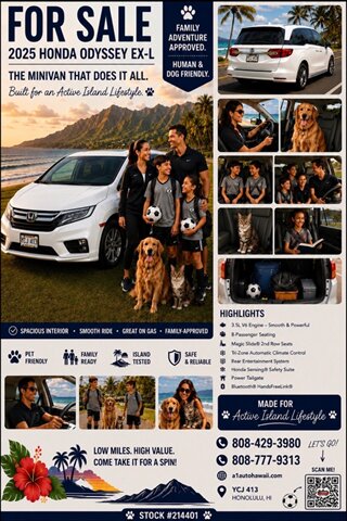 2025 Honda Odyssey EX-L   - Photo 1 - Honolulu, HI 96818