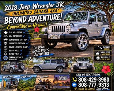 2018 Jeep Wrangler JK Unlimited Sahara  4X4! BEYOND ADVENTURE !  CONVERTIBLE IN HAWAII ! - Photo 1 - Honolulu, HI 96818