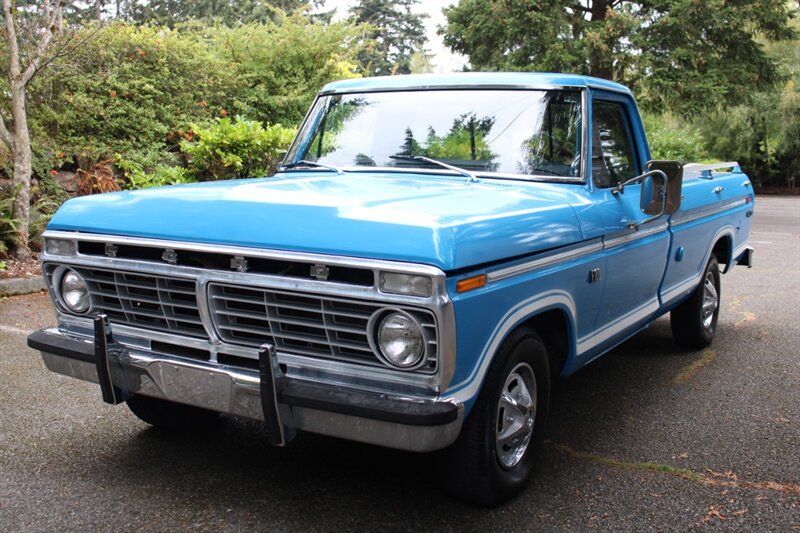Blue 1973 Ford F-100 Pickup Truck 4-Speed Manual