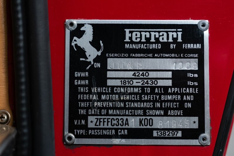 1989 Ferrari Mondial T Cabriolet   - Photo 45 - Neptune City, NJ 07753