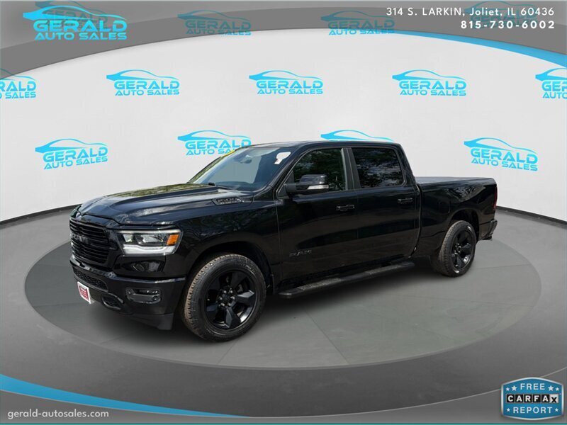 Diamond Black Crystal Pearl Coat 2019 RAM 1500 Sport Crew Cab 4WD Pickup Truck Automatic