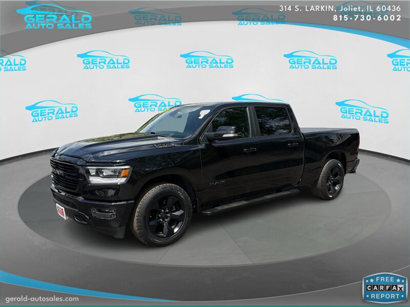 Diamond Black Crystal Pearl Coat 2019 RAM 1500 Sport Crew Cab 4WD Pickup Truck Automatic