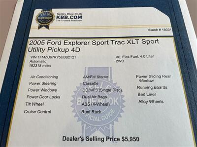2005 Ford Explorer Sport Trac XLT   - Photo 14 - Pleasanton, CA 94566
