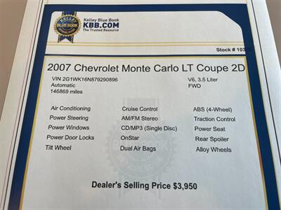 2007 Chevrolet Monte Carlo LT - Photo 13 - Pleasanton, CA 94566