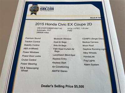 2015 Honda Civic EX   - Photo 11 - Pleasanton, CA 94566