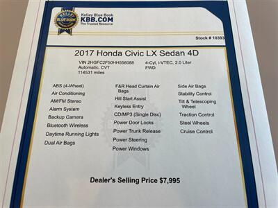 2017 Honda Civic LX   - Photo 14 - Pleasanton, CA 94566