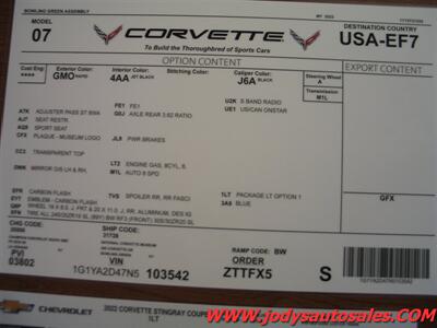 2022 Chevrolet Corvette Stingray  Stingray, Renewable Top, Low 17,000 Miles - Photo 45 - North Platte, NE 69101