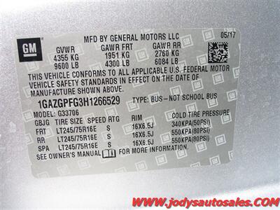 2017 Chevrolet Express LT 3500  LT 3500, EXTENDED 15 PASSENGE, 6.0 V8, - Photo 34 - North Platte, NE 69101