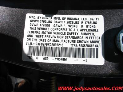 2012 Honda Civic EX-L w/Navi EX-L, HEATED LEATHER, SUNROOF, XM RADIO - Photo 37 - North Platte, NE 69101