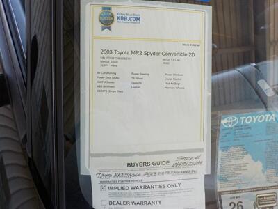 2003 Toyota MR2 Spyder Convertible   - Photo 22 - Cottonwood, AZ 86326