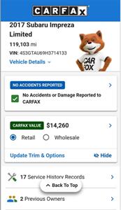 2017 Subaru Impreza Limited AWD! Clean Title! Local! Leather! Moonroof  Strong Carfax History! Local Car! Great Price Point! Impressive! - Photo 2 - Vancouver, WA 98665
