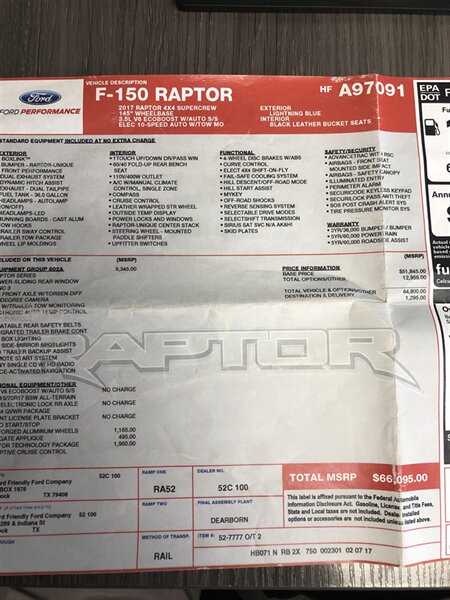 2017 Ford F-150 Raptor  *Beautiful SuperCrew EcoBoost 3.5L 4wd!