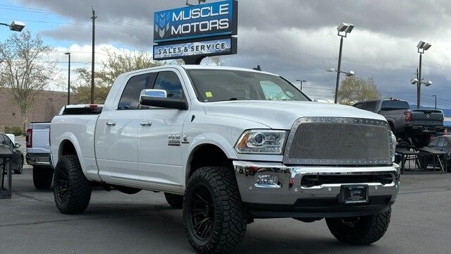 Bright White Clear Coat 2018 RAM 3500 Laramie Mega Cab 4WD Pickup Truck Four-Wheel Drive Automatic