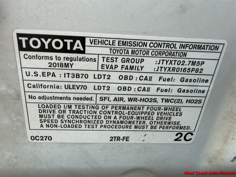 Super White 2018 Toyota Tacoma Pickup Truck 4X2 Automatic