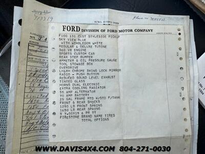 1970 Ford F100 Barn Find One Owner Pick-Up Truck   - Photo 19 - North Chesterfield, VA 23237