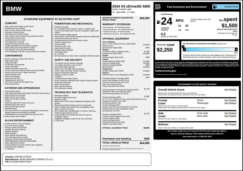 2024 BMW X4 xDrive30i  