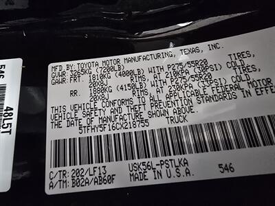 2012 Toyota Tundra Limited 4dr CREW CAB 4X4   - Photo 36 - Hamilton, OH 45015