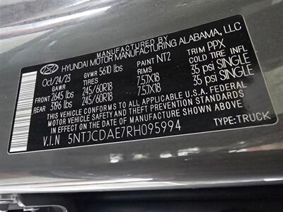 2024 Hyundai SANTA CRUZ SEL 4DR CREW CAB AWD   - Photo 37 - Hamilton, OH 45015