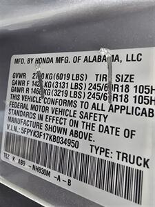 2019 Honda Ridgeline Sport 4DR CREW CAB 4X4   - Photo 31 - Hamilton, OH 45015