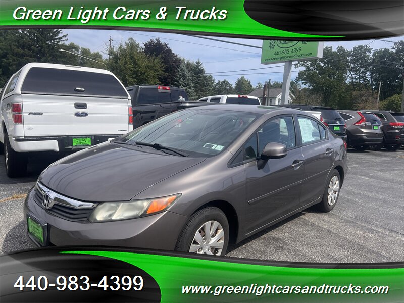 Alabaster Silver Metallic 2012 Honda Civic Sedan Front-Wheel Drive Automatic