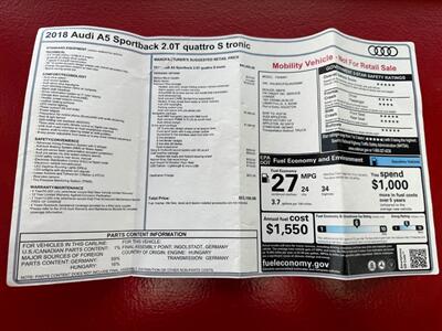2018 Audi A5 Sportback 2.0T quattro Premium Plus   - Photo 39 - Madison, WI 53716