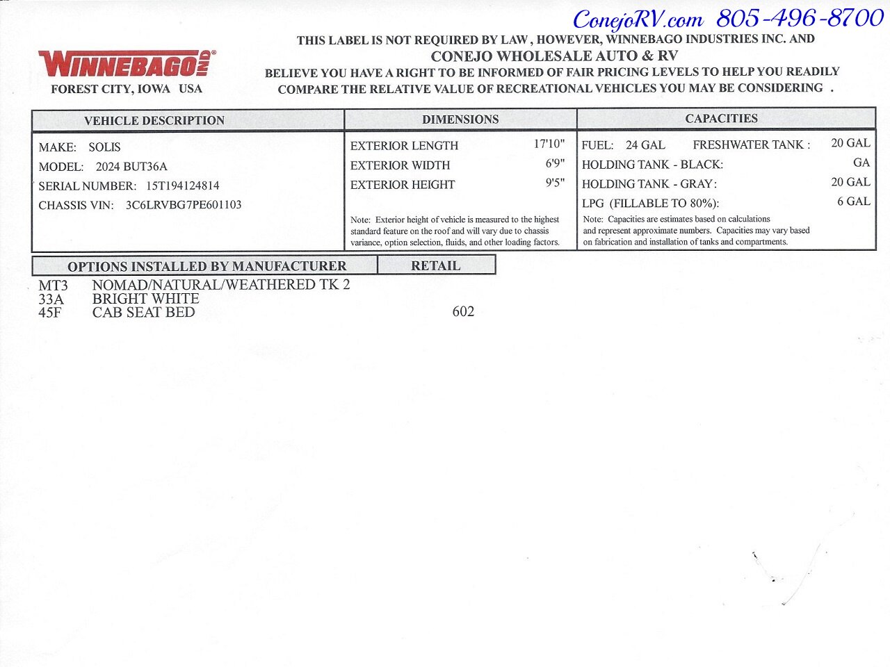 2024 Winnebago Solis Pocket 36A Murphy Bed Full Galley   - Photo 36 - Thousand Oaks, CA 91360