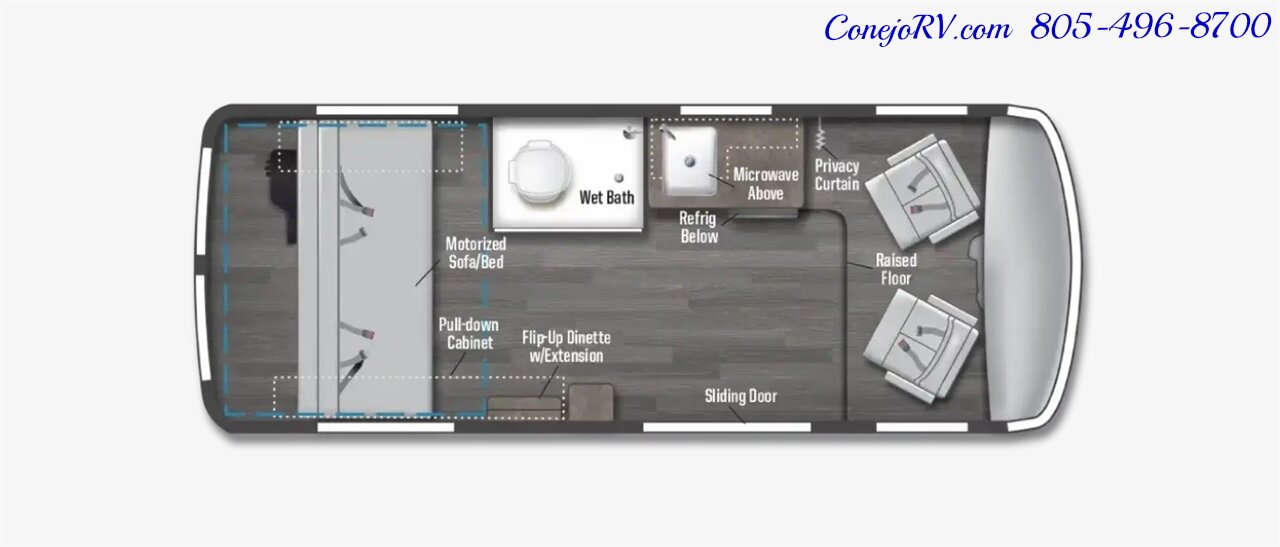 2023 Winnebago ROAM 59RX  Accessibility Power Lift Power Lounge Full Galley - Photo 45 - Thousand Oaks, CA 91360
